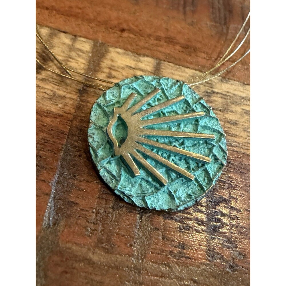 Spanish Bronze Shell Pendant Camino de Santiago